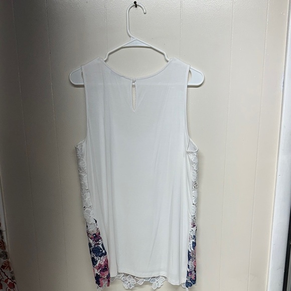 Ricki's Pink and White Lace Floral Tank Top - Picture 4 of 9